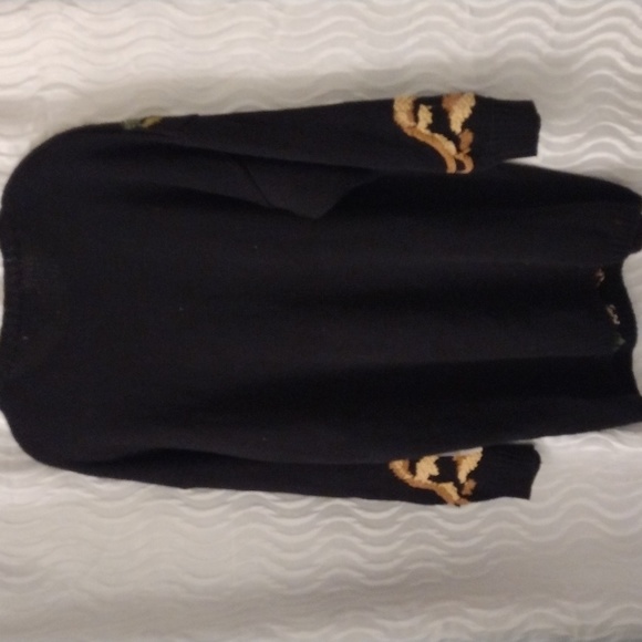 Jennifer Reed Too VTG NWT Hand Knit Sweater Floral 1x Long Length Embroidered - Picture 8 of 14